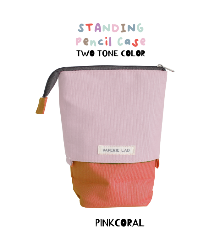 Standing Pencil Case - Pink Coral