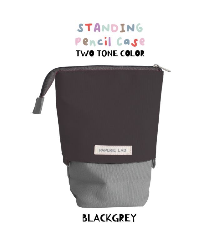 Standing Pencil Case - Black Grey